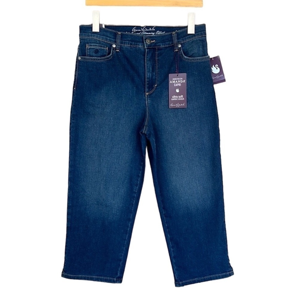 Gloria Vanderbilt Amanda Capri Jeans All Around Slimming Classic Rise Denim NWT - Picture 2 of 15